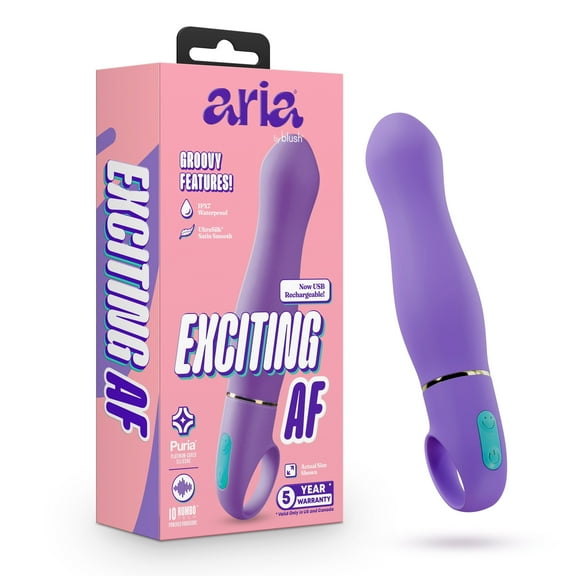 Blush Aria – Exciting AF 6 Inch Clitoral G-Spot Silicone Ergonomic Vibrator – Personal Massager With 10 Vibration Modes – Waterproof & USB Rechargeable – Adult Sex Toy For Women – Indigo