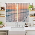 thumbnail image 2 of Ocean Sunset Kitchen Curtains 72 Inch Length, Summer Beach Shore Sky Sun Scenery Grommet Top Bedroom Living Room Curtains, Light Filtering Cafe Curtain Drapes 2 Panels Set 104''x72'', 2 of 9