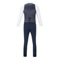 thumbnail image 3 of Visaccy Men's 3 Pieces Suit Elegant Solid One Button Slim Fit Single Breasted Party Blazer Vest Pants Set Nnavy, 3 of 4