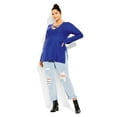 thumbnail image 4 of City Chic Women's Plus Size Longline Cross Long Sleeve Jumper, 4 of 6