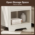 thumbnail image 4 of Nightstands Set of 2, Farmhouse Bedside Tables with Drawer and Open Shelf, Night Stands for Bedroom, End Tables, Side Tables, Dark Walnut & White, 4 of 7