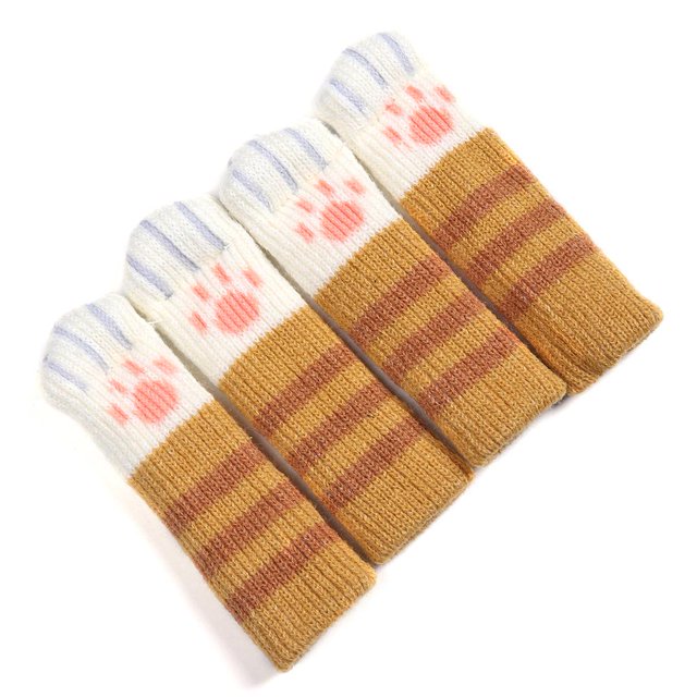 Wdftyju 4 unids/set gato silla pies calcetín espesar antideslizante pata de la mesa cubierta de punto (C) Wdftyju 3aa5fx7hk0cc1kh5