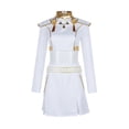 thumbnail image 2 of Girls Women Pop Star Cosplay Costume, White Gold Anime Game Idol Stage Performance Outfit, Long Sleeve Top and Skirt Set with Accessories for Halloween Party Fancy Dress Up, 2 of 4
