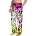 thumbnail image 2 of Disketp Colorful Tie Dye Stained Glass 3 Men'S Pajama Pants - Ultra Soft Fleece Sleep And Lounge Pants (Size: S-Xxl), 2 of 9