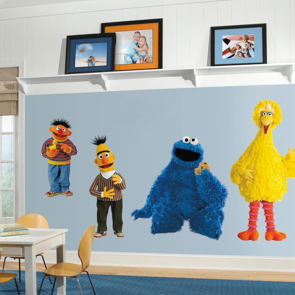 Sesame Street Big Bird Peel & Stick Giant Wall Decal - Walmart.com