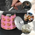 thumbnail image 4 of Yayeee Ashtray with Lid for Cigarette Smokeless Stainless Steel Home Ash Holder, Pink Doughnuts, 4 of 7