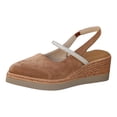 thumbnail image 6 of Womens Wedge Sandals Espadrilles Closed Toe Slingback Elatic Strap Comfortable Casual Platform Lightweight Summer Walking Shoes Brown Size 7.5, 6 of 6