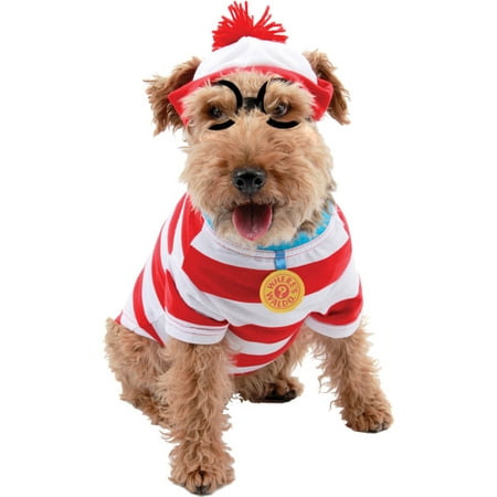 Morris Costumes Where's Waldo Dog Stripe Shirt Hat And Glasses Kit S, Style EL450030