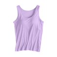 thumbnail image 4 of Bovemsi Women's Solid Color Sports Bra Tank Top – Built-In Padded Camisole for Workout & Casual Wear, Purple, L, 4 of 7