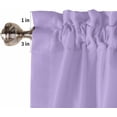 thumbnail image 5 of Purple Kitchen Curtains Set Small Half Curtains 24 Inches Length, Modern Pure Lavender Purple Rod Pocket Window Treatment Bedroom Tiers and Valance Set for Cafe Bathroom, 5 of 6