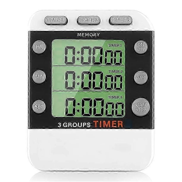 Digital Dual Kitchen Timer, 3 Channels Count UP/Down Timer, Triple ...
