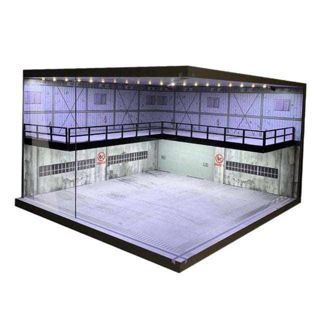ZLight 1/64 Model Parking Lot Double Layer for Action Collection Cars Model Figures Blue Brick