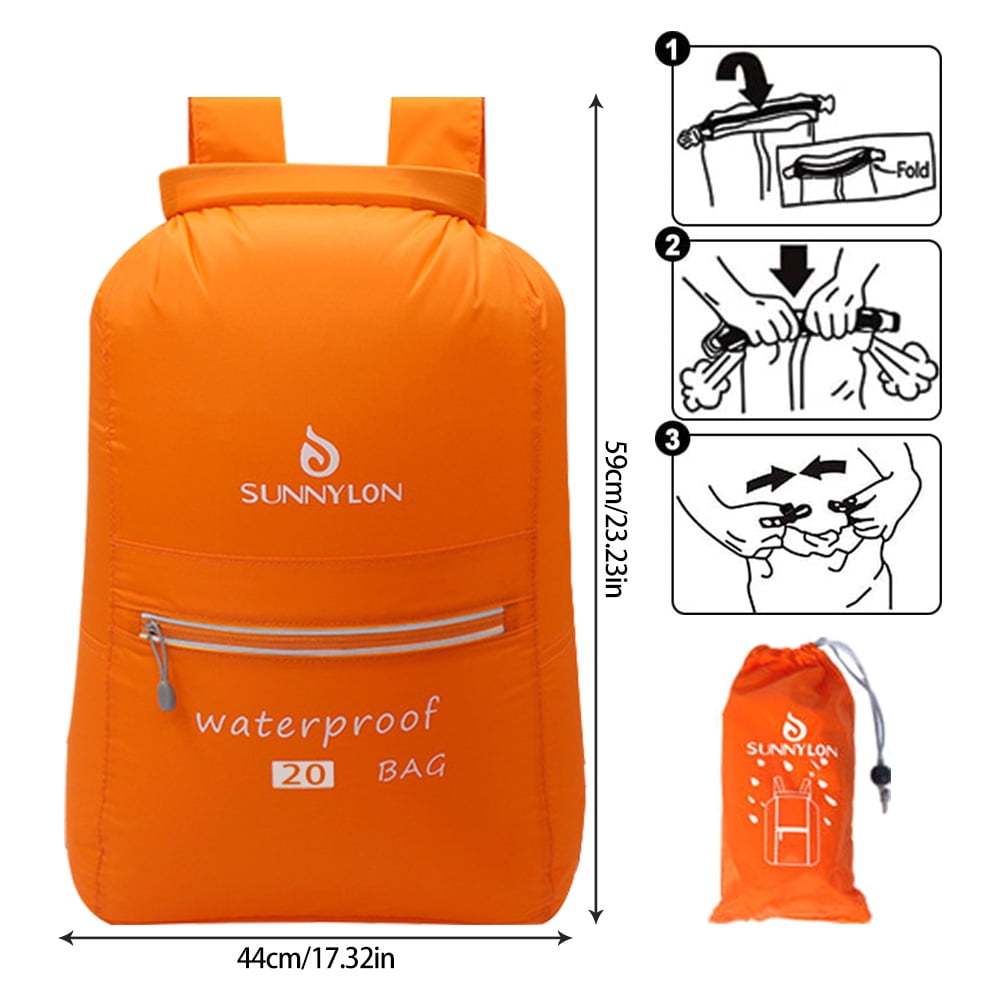 15L Waterproof Dry Bag Sack Unisex Foldable Storage Backpack Canoe Kayak Camping 