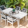 thumbnail image 2 of Western Stars Retro Table Cloths for 4 Foot Rectangle Tables, Wheat Rings Farmhouse Wooden Stripes Patio Waterproof Elastic Fitted Tablecloths, Washable Rectangular Table Cover for Camping, 2 of 8