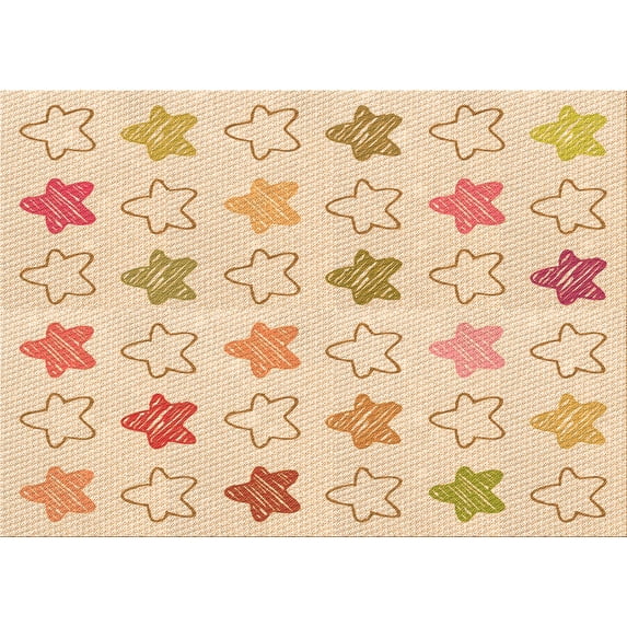 Ahgly Company Indoor Rectangle Patterned NavajoWhite Gold Area Rugs, 5' x 7'