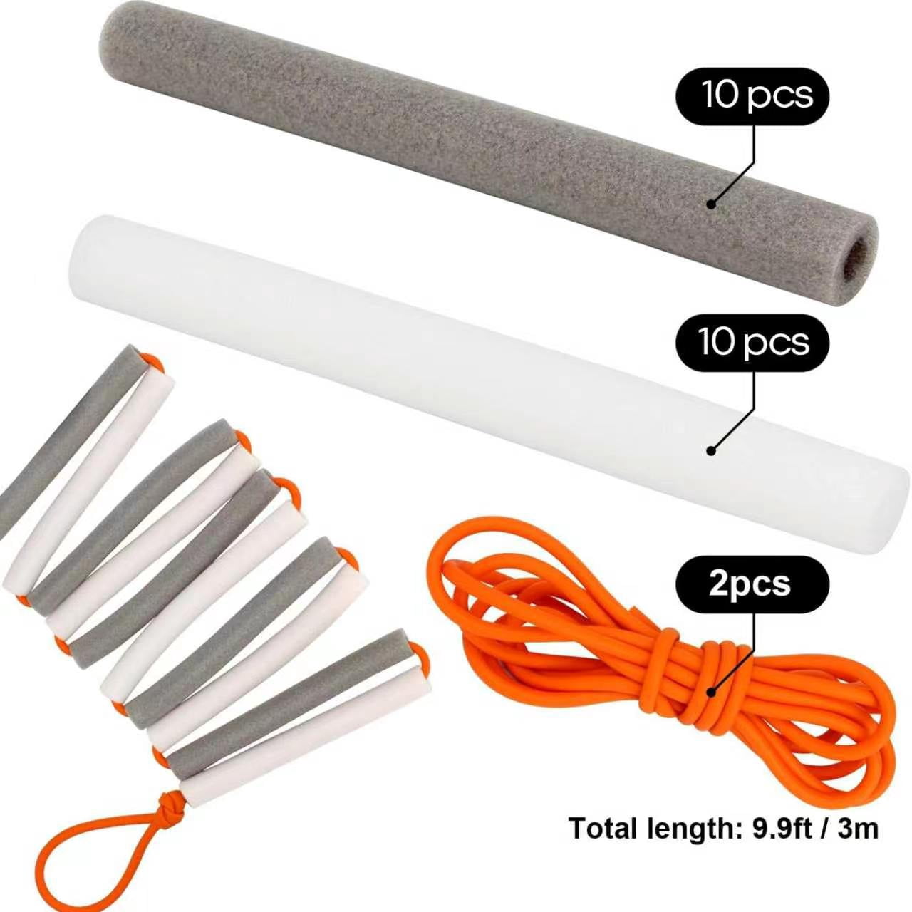 2Pack Elastic Crossbar, 9.9Ft High Jump Bungee Cord, High Jump Training Equipment, Foldable Gymnastics Bar, Track & Field Jumping Crossbars Accessories for Pole Vault Training