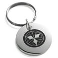 thumbnail image 1 of Stainless Steel Takenaka Samurai Crest Engraved Small Medallion Circle Charm Keychain Keyring, 1 of 1