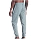 thumbnail image 4 of Pantalones largos de moda para hombre, casuales, de color sólido, con bolsillos, elásticos, deportivos y de fitness., 4 of 5