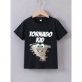 thumbnail image 1 of Boys' Summer Short Sleeve 'Tornado Kid' Graphic T-Shirt - Casual Crew Neck, Slight Stretch Fabric, Cartoon Print Top for Youngsters Casual Wear Playful Design Quality Fabric Tee T Shirt, 1 of 6