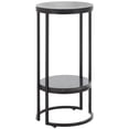 thumbnail image 4 of SAFAVIEH Gunther 28" Round End Table, Marquine Black Marble/Black, 4 of 9