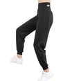 thumbnail image 3 of WLJ Women Solid Color Back Cross Elastic High Waist Yoga Pants, 3 of 4