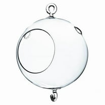 Athenas Garden HCH0105H2 7 x 5 in. Clear Round Hanging Votive Candle Holder & Vase Double Hook, Set of 2