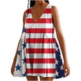 thumbnail image 1 of Qiopertar Robe d'Été Imprimée Décontractée Sans Manches Col en V pour Femmes en Solde Livraison Gratuite à Moins de 5$ jusqu'à 90% de Réduction, 1 of 6