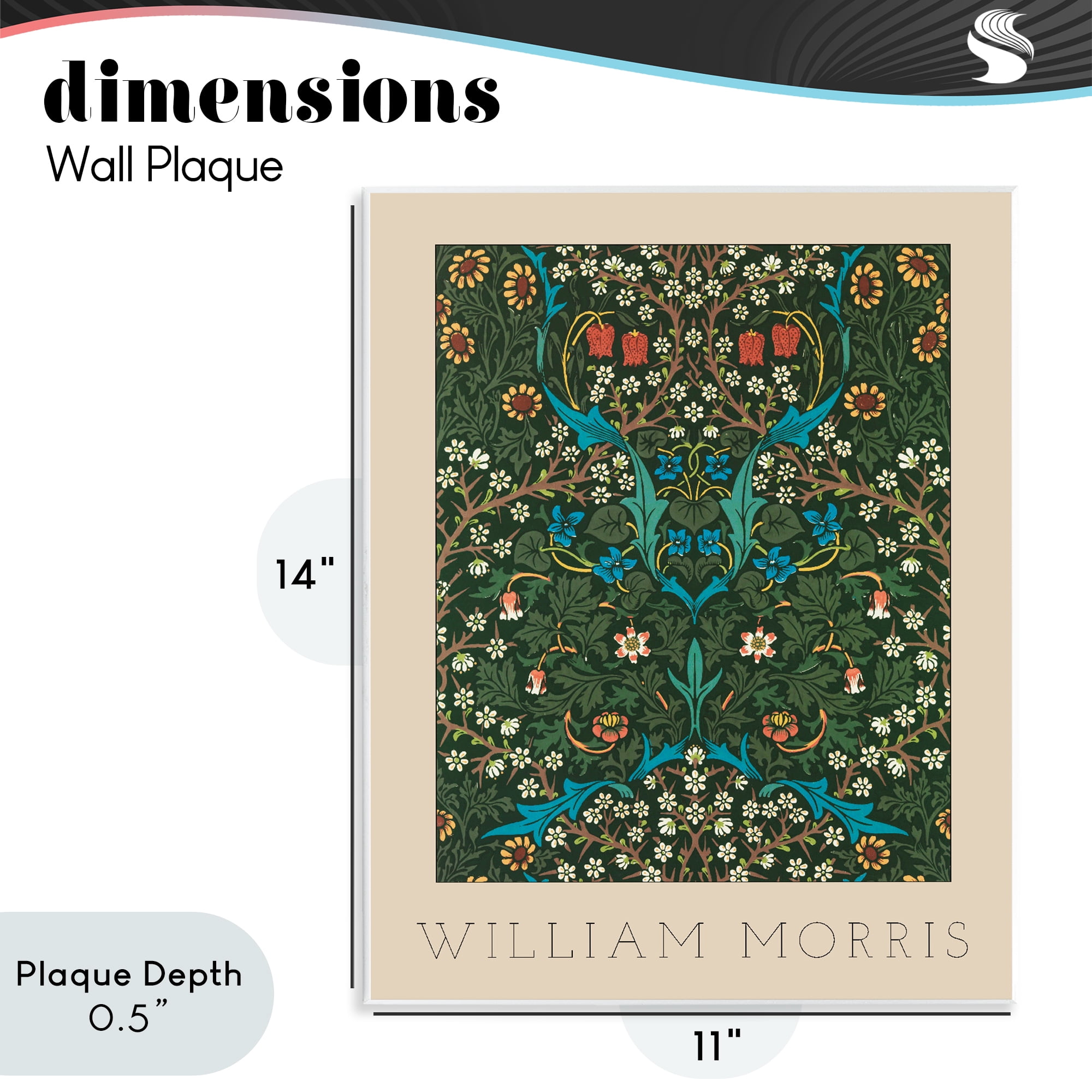 Stupell Industries Ornate Botanicals William Morris Wall Plaque Art, design by Lil' Rue