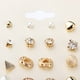 thumbnail image 3 of 12 pares de pendientes de cristal con circonitas, pendientes geométricos elegantes Oro, 3 of 9