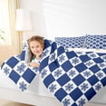 thumbnail image 4 of Feelyou Winter Snowflake Teens Queen Comforter Set, Blue Plaid Checkered Bedding Sets, Merry Christmas Reversible Bedding Comforter Set, Lightweight Room Decor, 3 Pieces, 4 of 8