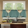 thumbnail image 4 of Yayeee Kitchen Curtains Tier Set of 2 Light Filtering 57"x24" Over Sink Window Panels, Beige Martini, 4 of 7