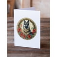 thumbnail image 2 of Norwegian Elkhound Christmas Flowers Greeting Cards Pack of 8 7 in x 5 in, 2 of 3