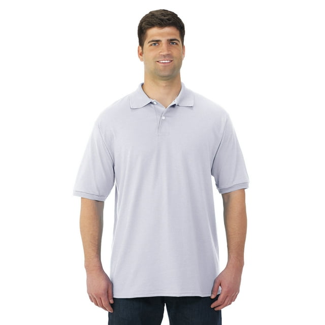 Jerzees Mens SpotShield Short Sleeve Jersey Sport Shirt, M, Silver
