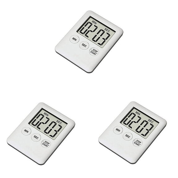 3X LED Digital Kitchen Electronic Timer Countdown Medication Reminder Portable