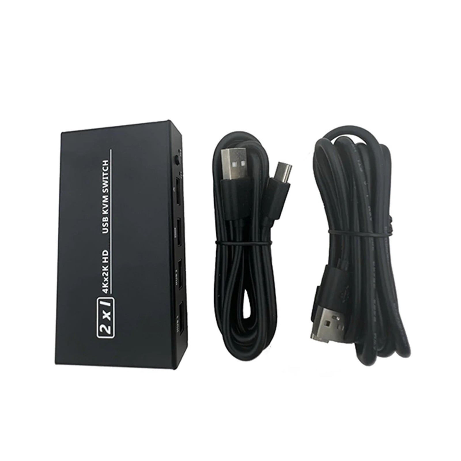 4K*2K KVM 2-in-1 -compatible/USB KVM Switch Support HD 2 Hosts Share 1 Monitor/Keyboard& Mouse Set Printer Video Display