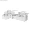 thumbnail image 3 of 114" Cloud Sectional Couch with L-Shape Chaise, Modular Sofa with Movable Ottoman, Upholstered Couches for Living Room Bedroom, No Assembly Required (Gray), 3 of 11