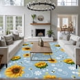 thumbnail image 3 of Blue Yellow Sunflower Area Rugs 5'x8', Washable Small Throw Rugs for Classroom Bedroom, Summer Botanical Farmhouse Floral Indoor Outdoor Rug Non-Slip Low Pile Carpet Runner Reversible Floor Mats, 3 of 8