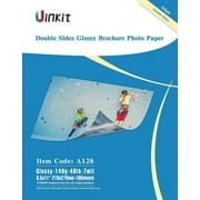 Uinkit 100 Sheets Double Sided Photo Paper Glossy 8.5x11 Inkjet 37lb 140Gsm Thin Brochure Picture Flyer Calendar Magazine CD Cover Paperture Letter Size