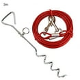 thumbnail image 2 of Flmtop 2Pcs/Set 3/5/10M Outside Yard Ground Leash Stake Rope Pile for Small Medium Dogs Red, 2 of 9