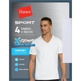 thumbnail image 2 of Hanes Ultimate® Men's X-Temp® Sport V-Neck Undershirt 4-Pack White 2XL, 2 of 3