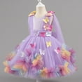 thumbnail image 5 of Girls Long Sleeve Dress Pageant Princess Tulle Dress for Kid Tiered Birthday Party Wedding Bridesmaid Flower Girl Dresses Purple 3-4 Years, 5 of 6