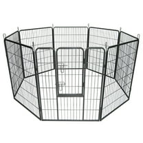 Pefilos 39"Height Dog Playpen Outdoor, 8 Panels Dog Pen Dog Fence Exercise Pen with Doors for Large/Medium/Small Dogs, Pet Puppy Playpen for RV, Camping, Yard, Black L
