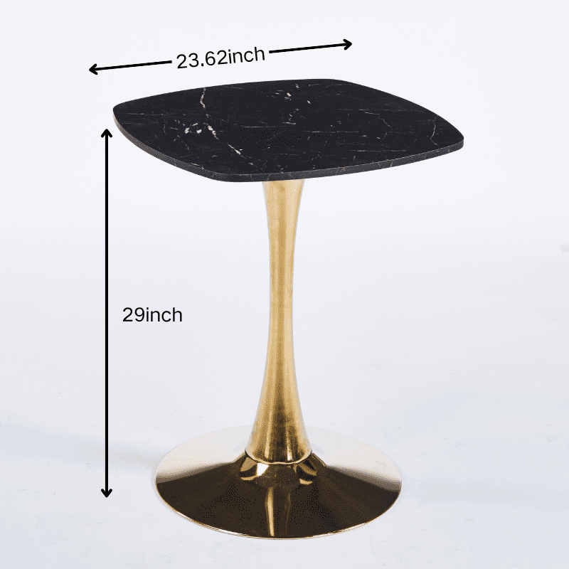 Euroco 42" Round Dinning Table for 2-4,Modern Bistro Table with Metal Pedestal Base,Small Kitchen Table for Apartment,Office, Living Room,White