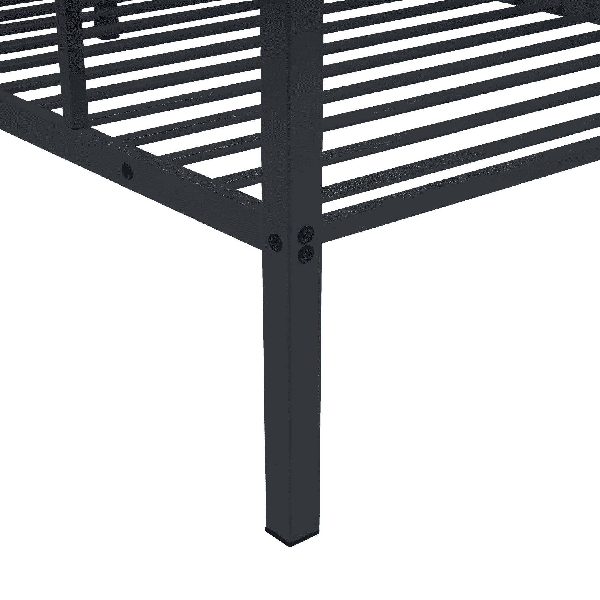 MAYEERTY Twin Size Metal Bunk Bed, Low Profile Bed Frame with Built-in Ladder, High Guardrail, Space-Saving for Kids, No Box Spring Required, Black