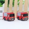 thumbnail image 4 of 1 Set 2 Pcs Fire Fighting Truck Toy Flashing Sounding Key Ring Pendant (Red), 4 of 6