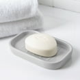 thumbnail image 4 of (3 pack) Mainstays Basic Ceramic Soap Dish Soft Silver Grey, 4 of 7