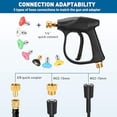 thumbnail image 3 of Pressure Washer Short Gun with Foam Can, 3/8" Thread x Quick Socket, M22-15mm to M22-14mm Adapter, Power Washer Gun with 7 Nozzles, Wash Kit Accessories for Cars, Driveway, Yard$$Tools, 3 of 8