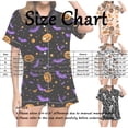 thumbnail image 3 of CQXIDFH Halloween Satin Pajamas for Women Short Sleeve Button Down Shirt Shorts 2 Piece Sleepwear Soft Lightweight Holiday Nightwear Lounge Home Outfit, Hot Sleepwear, S-2XL, 3 of 6