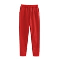 thumbnail image 4 of LEKODE Cropped Pants for Women Pants for Women Loose Fit Gym Clothes Beach Pants Lightweight Summer Pants Women Wide Leg Pants Woman Resort Wear for Women Hiking Pants Red L, 4 of 6