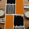 thumbnail image 5 of Table Runners 70 Inches Long Dress Scarves, Orange Black Farmhouse Coffee/Dining/Kitchen Table Decor, Holiday Table Runner, Farmhouse Striped Modern Abstract Art 13x70 Inch, 5 of 9